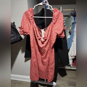 #33 Shein Red Dress with Ribbon infront